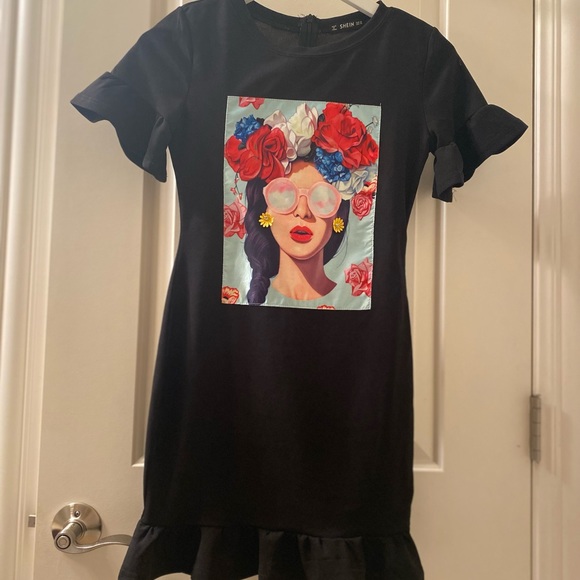 SheIn Black Ruffle Mini Dress - Picture 8 of 8